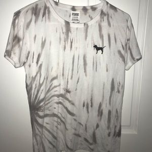 pink victoria secret marble grey and white shirt